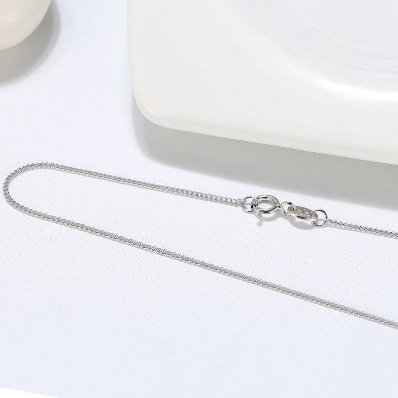 925 Sterling Silver 1mm Minimalist Fine Curb Chain Necklace 80100138