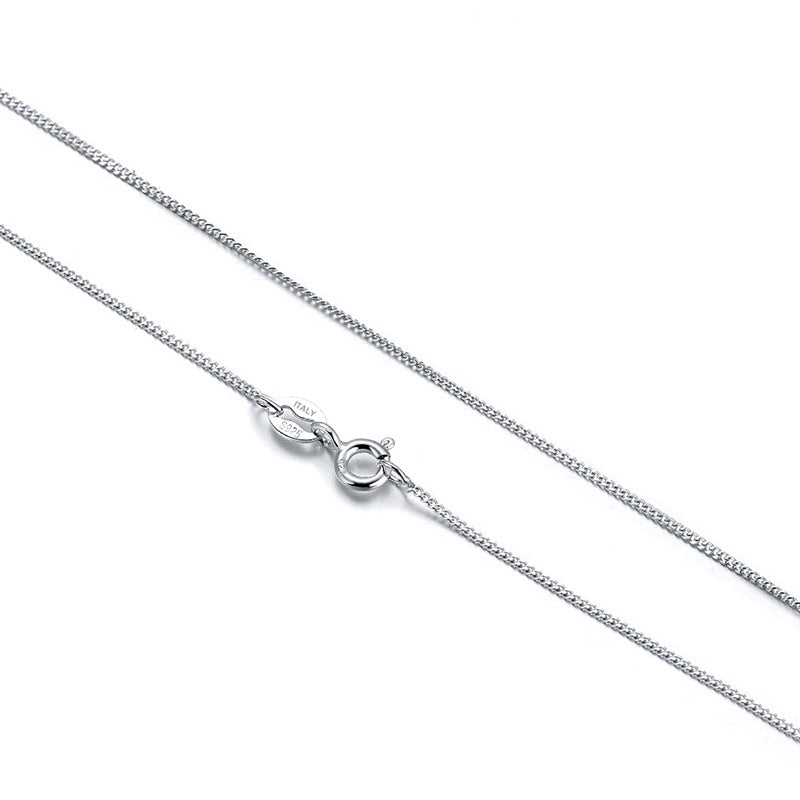 925 Sterling Silver 1mm Minimalist Fine Curb Chain Necklace 80100138