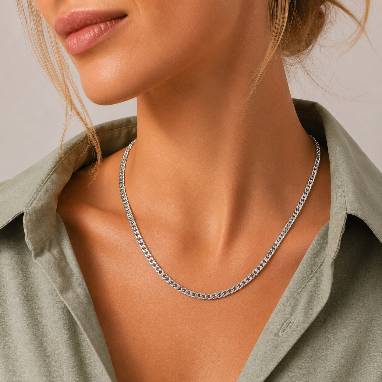 925 Sterling Silver 5mm Bold Classic Curb Link Chain Necklace 80100140