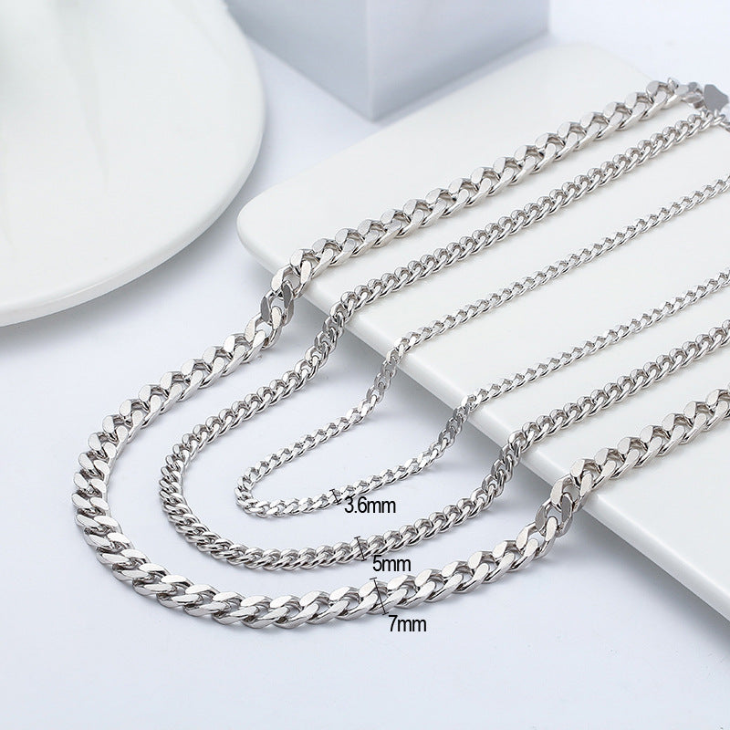 925 Sterling Silver 5mm Bold Classic Curb Link Chain Necklace 80100140