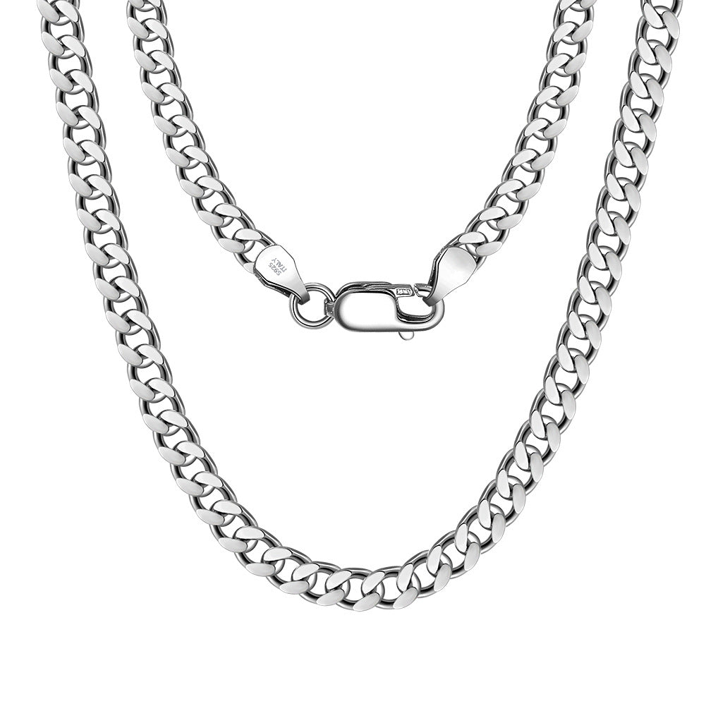 925 Sterling Silver 7mm Heavy Classic Curb Link Chain Necklace 80100141