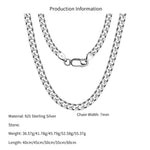 925 Sterling Silver 7mm Heavy Classic Curb Link Chain Necklace 80100141