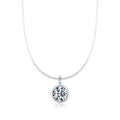 925 Sterling Silver Bezel Set Moissanite Snake Chain Necklace 80200523