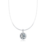 925 Sterling Silver Bezel Set Moissanite Snake Chain Necklace 80200523