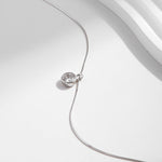 925 Sterling Silver Bezel Set Moissanite Snake Chain Necklace 80200523