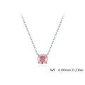 925 Sterling Silver Rose Cut Morganite Pink Zircon Solitaire Necklace 80200525