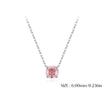 925 Sterling Silver Rose Cut Morganite Pink Zircon Solitaire Necklace 80200525