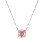 925 Sterling Silver Rose Cut Morganite Pink Zircon Solitaire Necklace 80200525