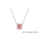 925 Sterling Silver Rose Cut Morganite Pink Zircon Solitaire Necklace 80200525