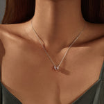 925 Sterling Silver Rose Cut Morganite Pink Zircon Solitaire Necklace 80200525