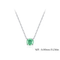 925 Sterling Silver Rose Cut Paraiba Green Zircon Solitaire Necklace 80200526
