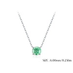925 Sterling Silver Rose Cut Paraiba Green Zircon Solitaire Necklace 80200526