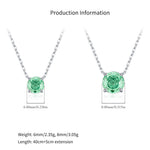 925 Sterling Silver Rose Cut Paraiba Green Zircon Solitaire Necklace 80200526