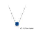 925 Sterling Silver Rose Cut Royal Blue Zircon Solitaire Necklace 80200527