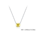 925 Sterling Silver Rose Cut Yellow Zircon Solitaire Necklace 80200528