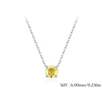 925 Sterling Silver Rose Cut Yellow Zircon Solitaire Necklace 80200528