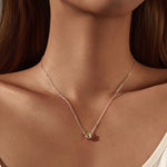 925 Sterling Silver Rose Cut Yellow Zircon Solitaire Necklace 80200528
