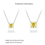 925 Sterling Silver Rose Cut Yellow Zircon Solitaire Necklace 80200528