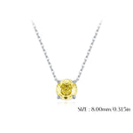 925 Sterling Silver Rose Cut Yellow Zircon Solitaire Necklace 80200528