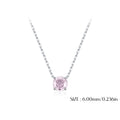 925 Sterling Silver Rose Cut Pink Zircon Solitaire Necklace 80200529