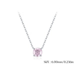 925 Sterling Silver Rose Cut Pink Zircon Solitaire Necklace 80200529