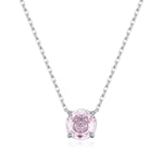 925 Sterling Silver Rose Cut Pink Zircon Solitaire Necklace 80200529