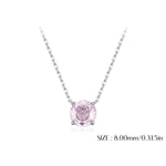 925 Sterling Silver Rose Cut Pink Zircon Solitaire Necklace 80200529