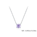 925 Sterling Silver Rose Cut Lavender Zircon Solitaire Necklace 80200530