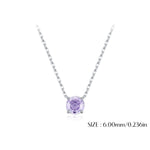 925 Sterling Silver Rose Cut Lavender Zircon Solitaire Necklace 80200530