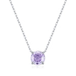 925 Sterling Silver Rose Cut Lavender Zircon Solitaire Necklace 80200530