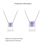 925 Sterling Silver Rose Cut Lavender Zircon Solitaire Necklace 80200530