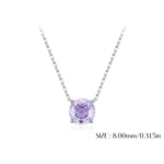 925 Sterling Silver Rose Cut Lavender Zircon Solitaire Necklace 80200530