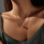 925 Sterling Silver Rose Cut Lavender Zircon Solitaire Necklace 80200530