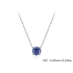 925 Sterling Silver Rose Cut Tanzanite Blue Zircon Solitaire Necklace 80200531