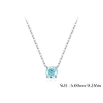925 Sterling Silver Rose Cut Sea Blue Zircon Solitaire Necklace 80200532
