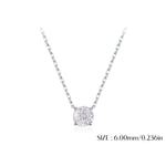 925 Sterling Silver Rose Cut White Zircon Solitaire Necklace 80200533
