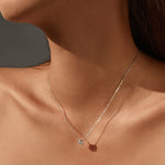 925 Sterling Silver Rose Cut White Zircon Solitaire Necklace 80200533