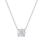925 Sterling Silver Rose Cut White Zircon Solitaire Necklace 80200533