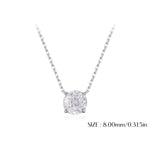 925 Sterling Silver Rose Cut White Zircon Solitaire Necklace 80200533