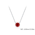925 Sterling Silver Rose Cut Garnet Red Zircon Solitaire Necklace 80200534