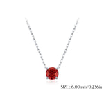 925 Sterling Silver Rose Cut Garnet Red Zircon Solitaire Necklace 80200534