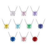 925 Sterling Silver Rose Cut Garnet Red Zircon Solitaire Necklace 80200534