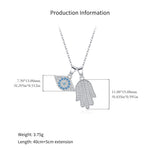 925 Sterling Silver Evil Eye and Hamsa Hand Pavé Necklace 80200535