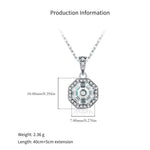 925 Sterling Silver Vintage Octagon CZ Halo Pendant Necklace 80200542