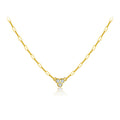 925 Sterling Silver Three Stone Paperclip Chain Necklace 80200569