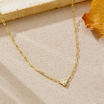 925 Sterling Silver Three Stone Paperclip Chain Necklace 80200569