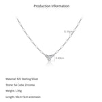 925 Sterling Silver Three Stone Paperclip Chain Necklace 80200569