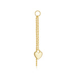 925 Sterling Silver Heart Tassel Dangle Charm 90100057