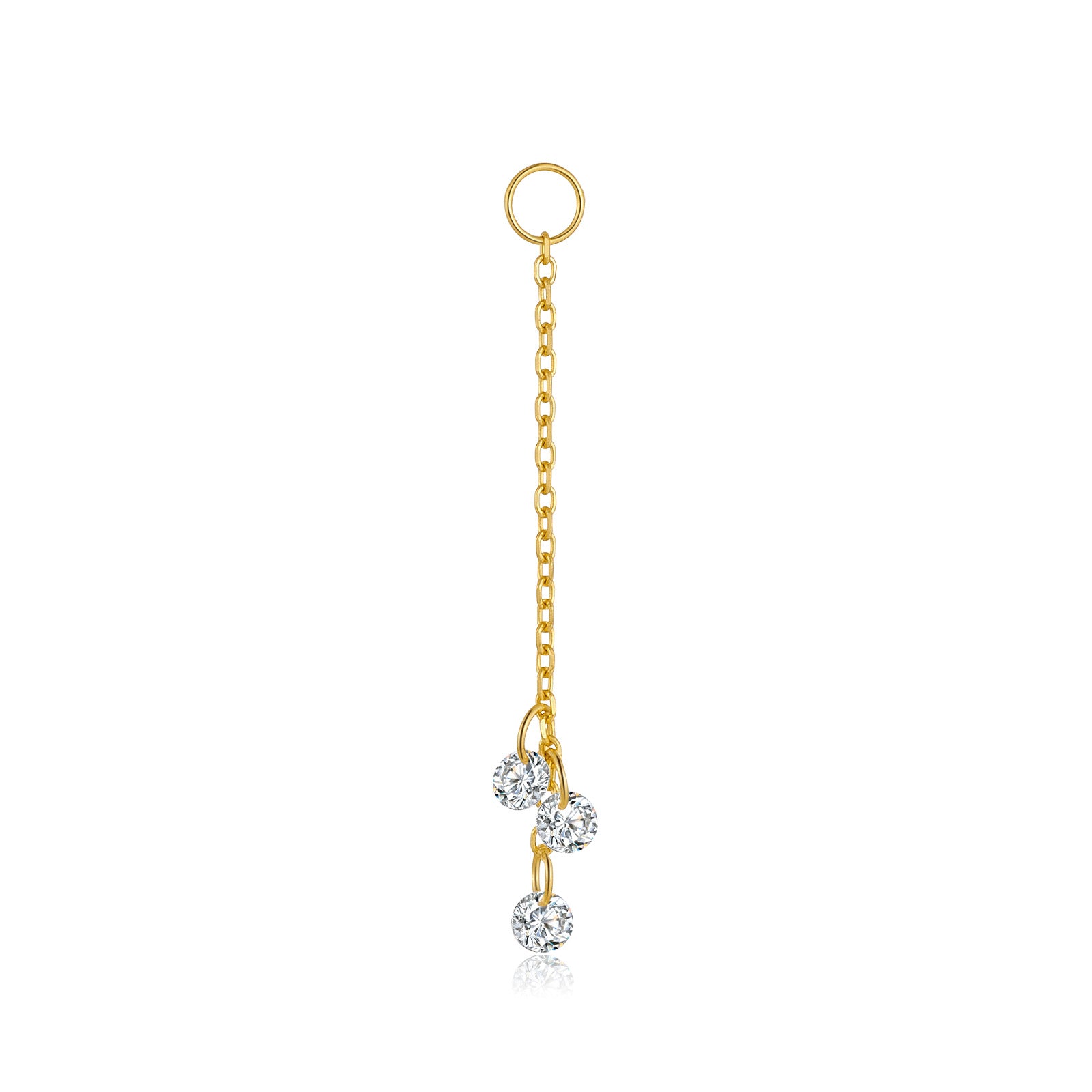 925 Sterling Silver Cubic Zirconia Tassel Dangle Charm 90100058
