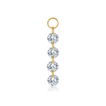 925 Sterling Silver Four CZ Linear Dangle Charm 90100059